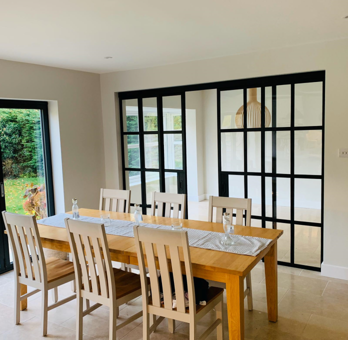 Sliding steel doors